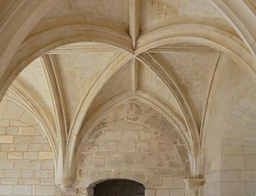 087-JLPC_Merpins_16_Abbaye_de_la_Frenade_Salle_capitulaire_plafond_2014.JPG
